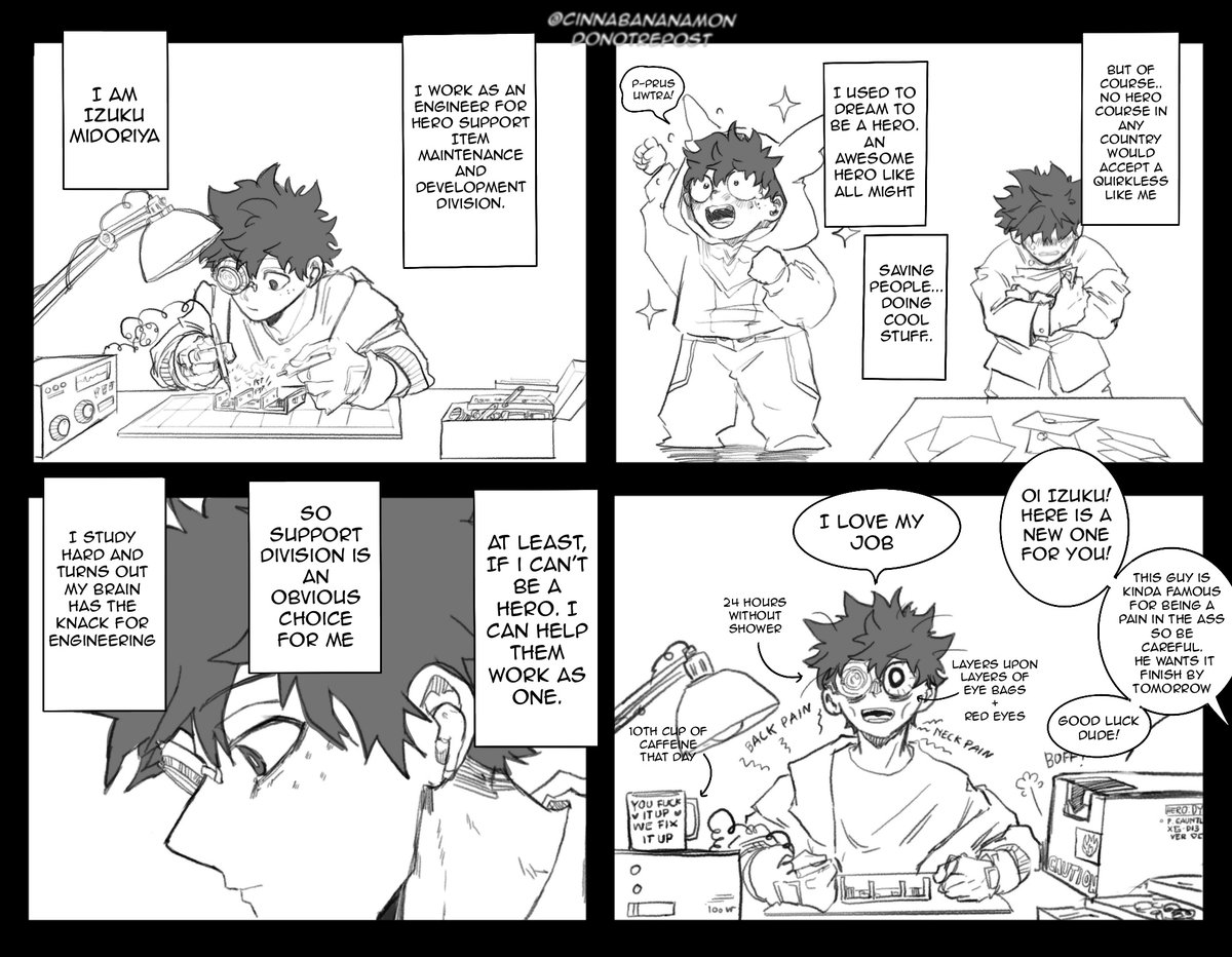 cinnabananamon's tweet photo. "Rust and Burn"
Support Engineer Dk X Pro-Hero Bk
------------------------------------------
Gen : A weak attempt at RomCom, Slight Liltinnybittywitty Angst (I promise, no lie)
(1) https://t.co/efIPRG8skr
