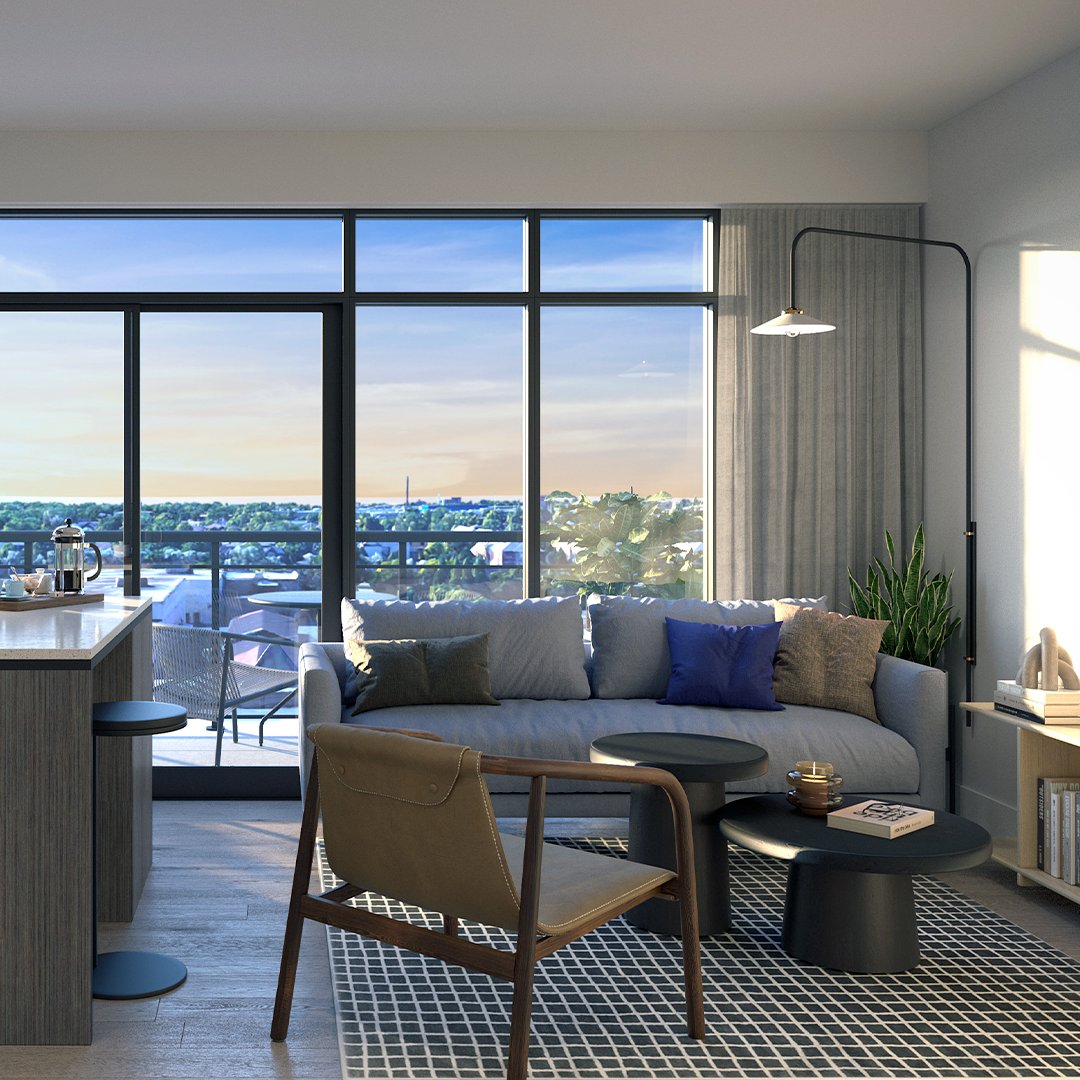 Curio’s is designed to be an oasis of comfort. Enjoy floor to ceiling windows and ample sunlight. and attractive laminate flooring. Curio – Condos on The Queensway, Now Selling! Register at curiocondos.com