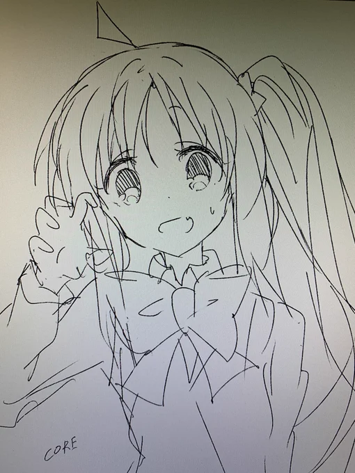 虹夏ちゃんを描いてる( i _ i ) 