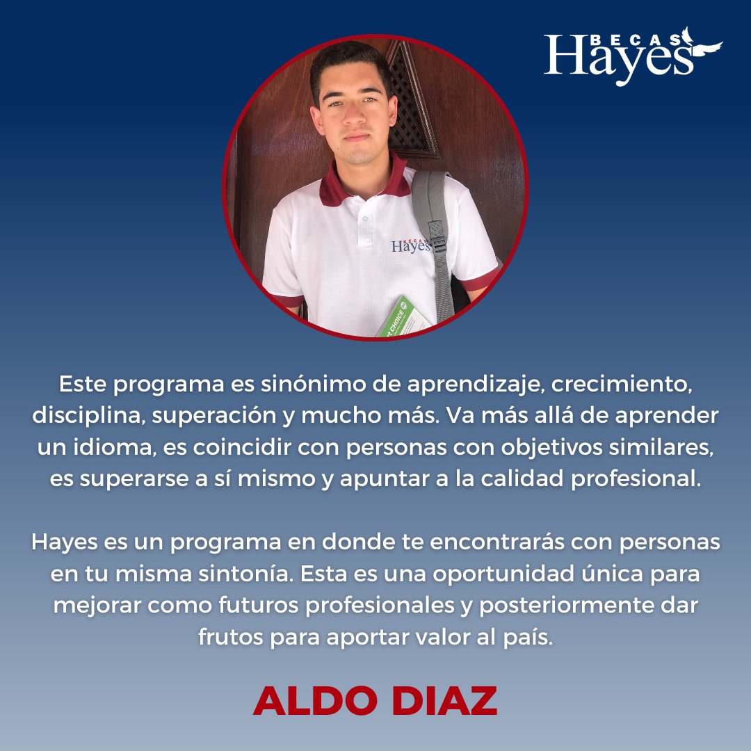 Becas Hayes (@becashayes) on Twitter photo Como Aldo, animate a ser parte del Programa de Becas Hayes 🥰🤩
📌 Convocatoria abierta hasta el 19 de noviembre, 23:59h
➡️ Detalles y más info: bit.ly/hayes2023
🧐 ¿Tenés dudas? Contactanos: becashayes@gmail.com Como Aldo, animate a ser parte del Programa de Becas Hayes 🥰🤩
📌 Convocatoria abierta hasta el 19 de noviembre, 23:59h
➡️ Detalles y más info: bit.ly/hayes2023
🧐 ¿Tenés dudas? Contactanos: becashayes@gmail.com