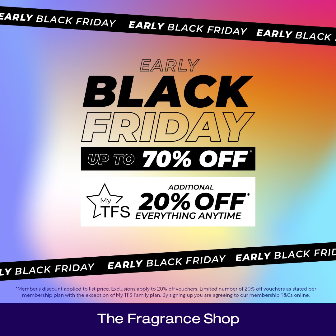 AffinityDevon's tweet image. Black Friday has come early at @FragranceShopUK 😏

Shop up to 70% off in the Bideford store today! 🌈

#affinitydevon #thefragranceshop #offers #devon #bideford #shopping #scents #blackfriday #blackfridayoffers #blackfridaydeals