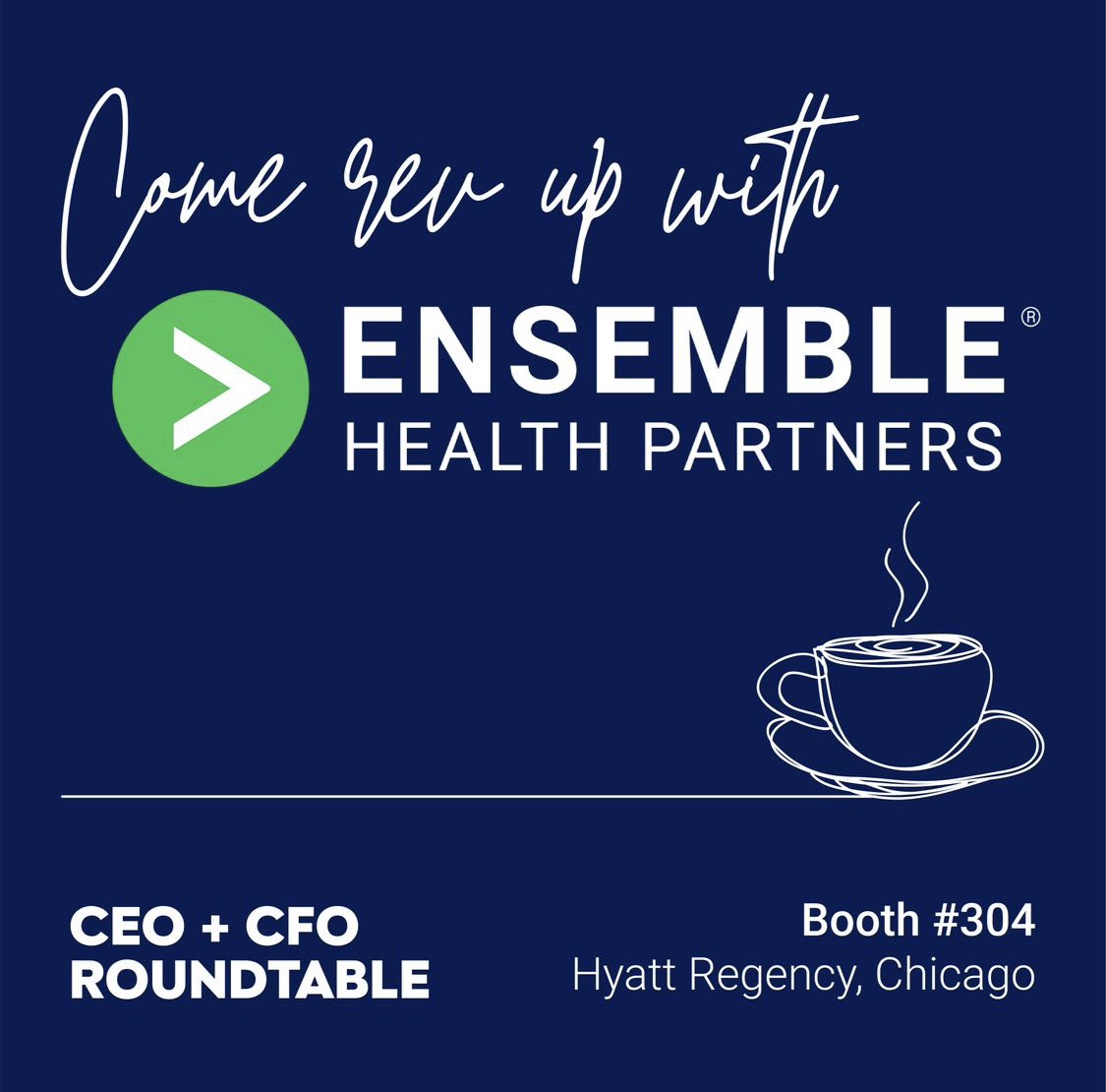 Attending the <a href="/BeckersHR/">Becker's Hospital Review</a> CEO + CFO Roundtable this week? Visit us at Booth #304! We’ll have a barista in our booth all week. Stop by for a cold brew or espresso!

#BeckersHealthcare #EnsembleDifference