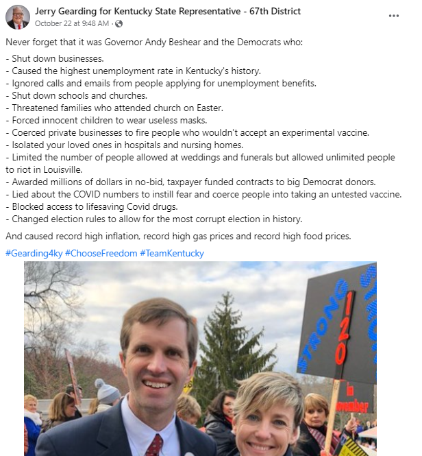 ky_statesman's tweet photo. Never forget what Governor Andy Beshear and the Democrats did to Kentucky families and their children over the last two and a half years. #VoteThemAllOut #ChooseFreedom #Gearding4KY #TeamKentucky https://t.co/4IG2mWuU0K
