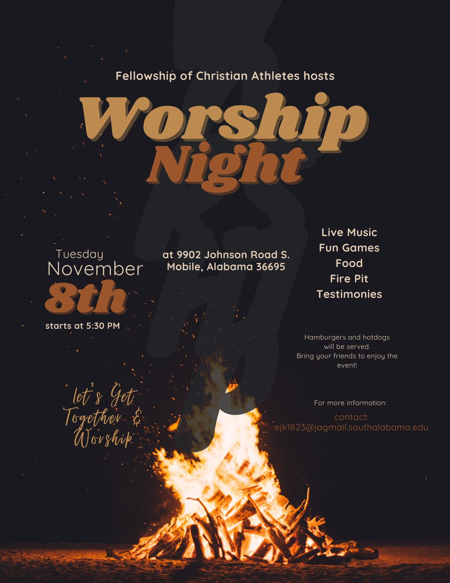 SouthALFCA's tweet photo. COME OUT TOMORROW FOR OUR FIRST WORSHIP NIGHT‼️ Games start at 5:30, worship starts at 7. Show up anytime between then! We are so excited🤩🥳 https://t.co/tnv6TFYJwT