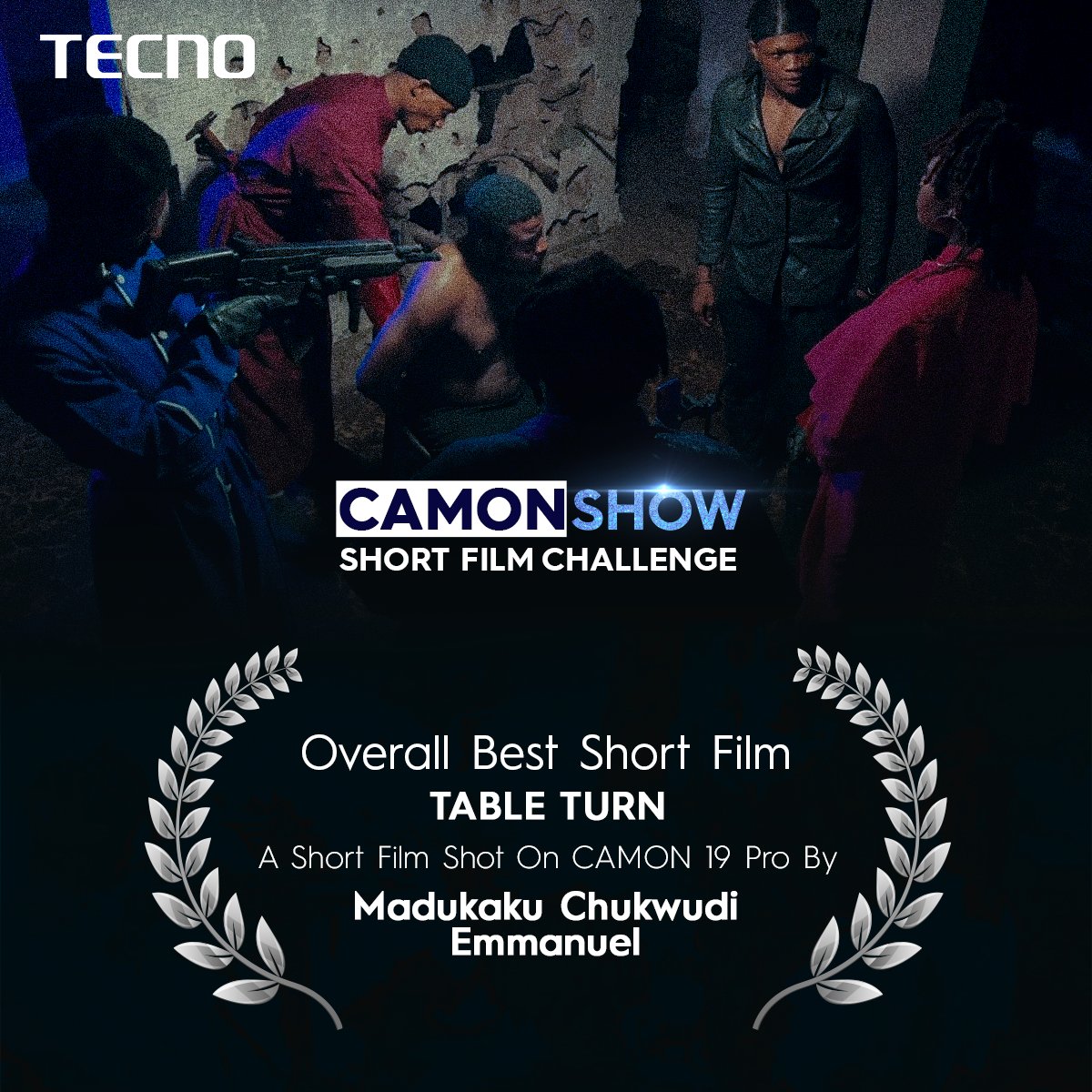 TECNO Mobile Nigeria (@tecnomobileng) on Twitter photo ….And the overall best short movie, shot on the CAMON 19 Pro goes to ‘Tables Turn’ by <a href="/9ja_captain1/">9ja_Captain</a>.
Congratulations on the double win in the #CAMON19ShortFilm Competition.
To watch the full movie, click the link below.👇
youtube.com/playlist?list=… ….And the overall best short movie, shot on the CAMON 19 Pro goes to ‘Tables Turn’ by <a href="/9ja_captain1/">9ja_Captain</a>.
Congratulations on the double win in the #CAMON19ShortFilm Competition.
To watch the full movie, click the link below.👇
youtube.com/playlist?list=…