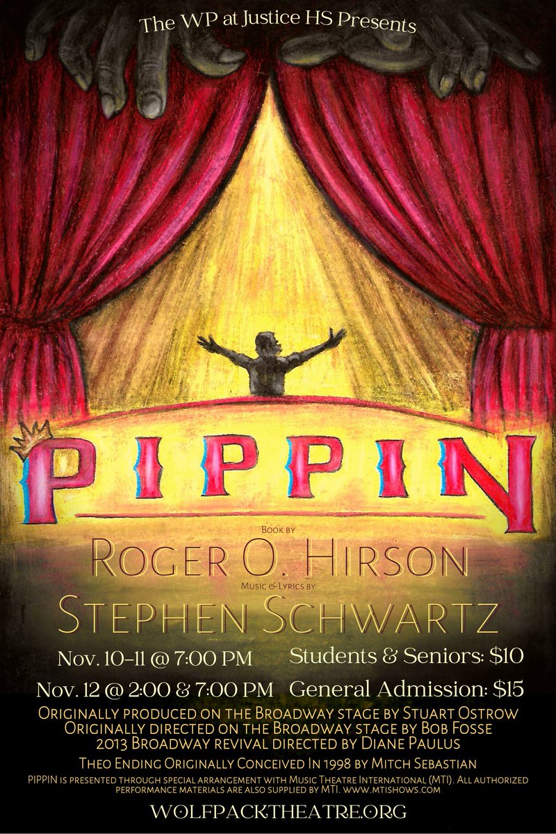The Justice Wolfpack Theatre presents "Pippin," opening Thursday, Nov. 10th.
 <a href="/JusticeHSPTSA/">Justice HS PTSA</a> <a href="/justicehswolves/">Justice High School</a> <a href="/FCPSR2/">FCPS Region 2</a> 
wolfpacktheatre.org