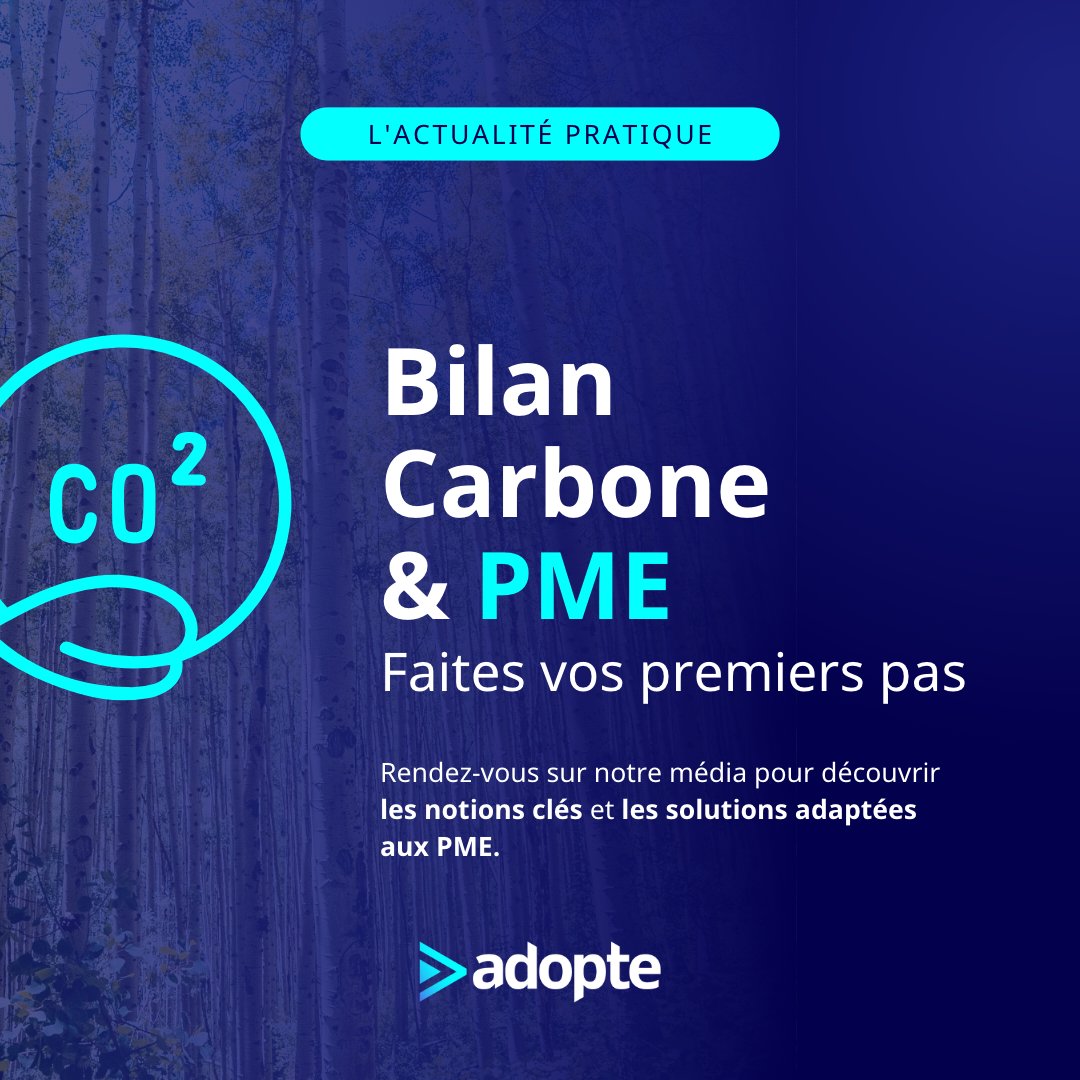 🌍  #PME, comment faire votre #bilancarbone ? 

Découvrez : 
🌱 Les notions clés 
🌱 Les solutions adaptées aux PME
🌱 Notre sélection d'experts adoptés pour vous accompagner : @Greenly_fr <a href="/Traace_climate/">Traace</a> Sami <a href="/WeCount_Tech/">WeCount Technologies</a> 

👉 adopte.co/actualite-prat…

<a href="/ademe/">ADEME</a> <a href="/Bpifrance/">Bpifrance</a>