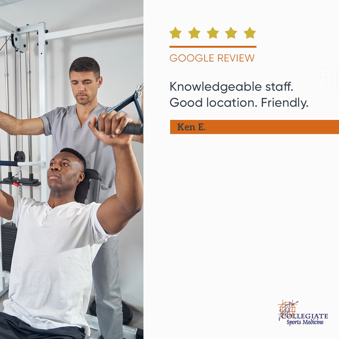 CollegiateSpMed's tweet photo. Knowledgeable staff. Good location. Friendly.
~Ken E. https://t.co/2hLGLZLZSf
