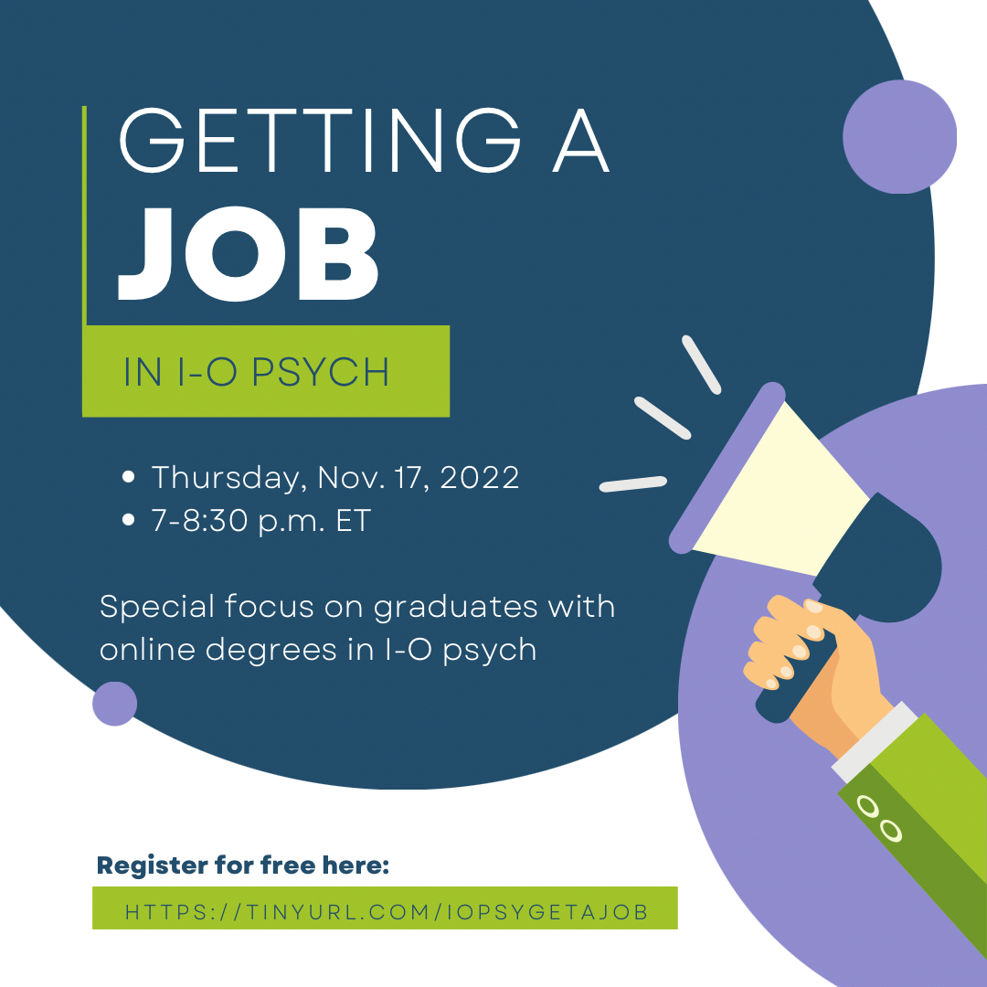 There is a free, virtual panel session on Nov. 17 aimed to help I-O psych students find jobs. There is a special emphasis on students from online grad programs who may not have the traditional networks of in-person programs. Register now before u forget!
buff.ly/3fHbpph