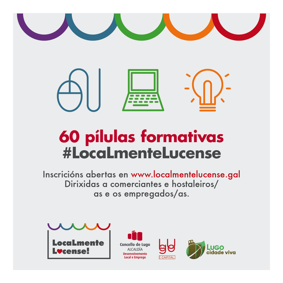 desenvolvelugo's tweet photo. 🤓🙌 O executivo de @LaraMendezLopez pon en marcha 60 #cursos de #formación online e gratuitos, dirixidos ao #comercio e a #hostalería dos barrios de #Lugo.

INSCRÍBETE 📋 en https://t.co/R4Su10VmLg

#LocalmenteLucense https://t.co/ZexhUbHCmJ