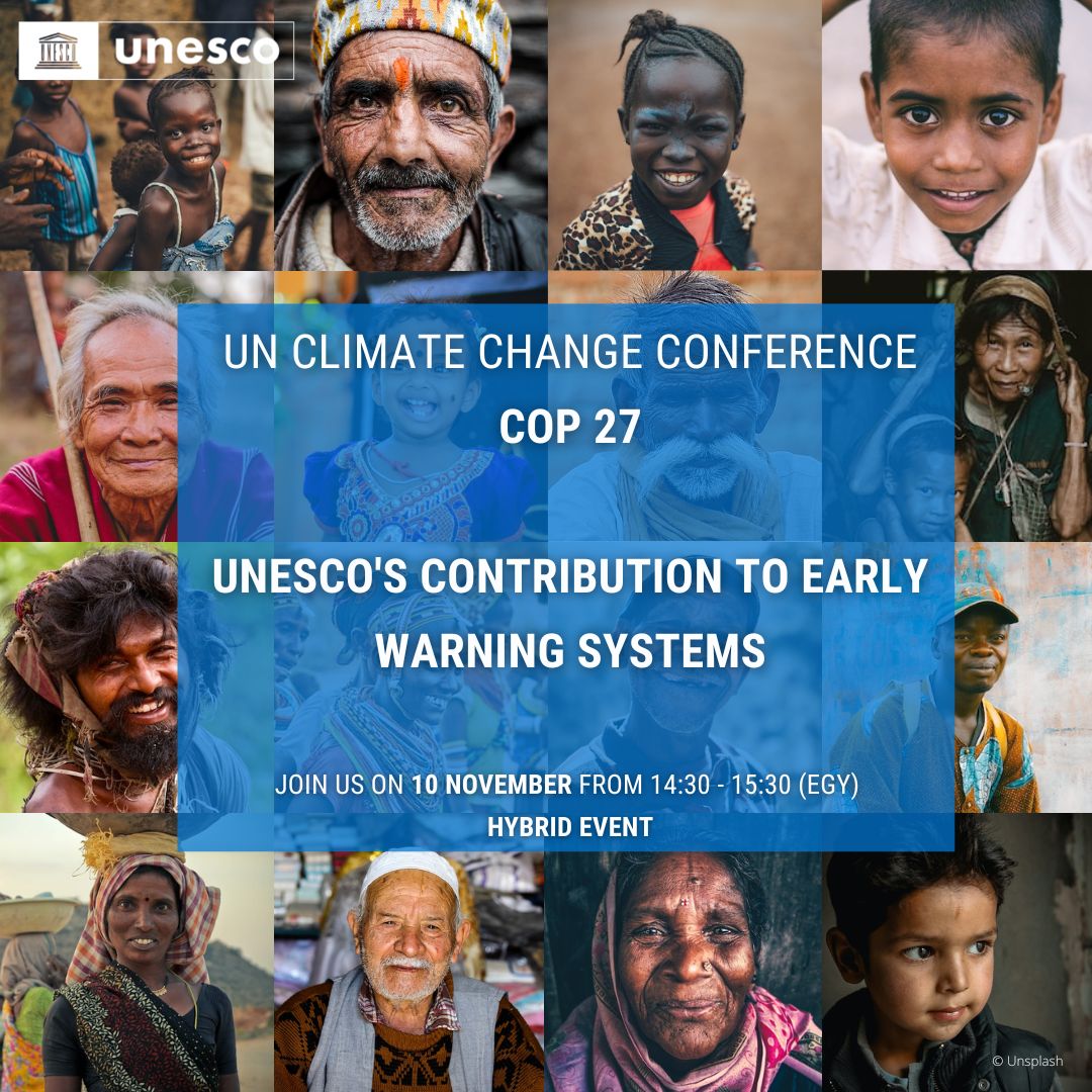 Protecting Everyone using Early Warning Systems: COP27 UNESCO Event

Join us using this link: unesco-org.zoom.us/webinar/regist…