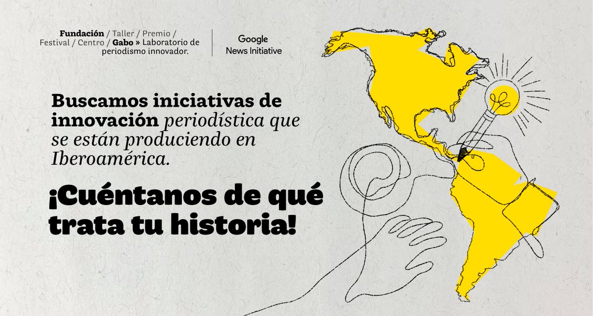 💻 En la @fundaciongabo buscamos contar las iniciativas más valiosas de innovación periodística que se están produciendo en toda Iberoamérica. 🌎💡

Compártenos tu historia.👉🏽bit.ly/3khBOY6