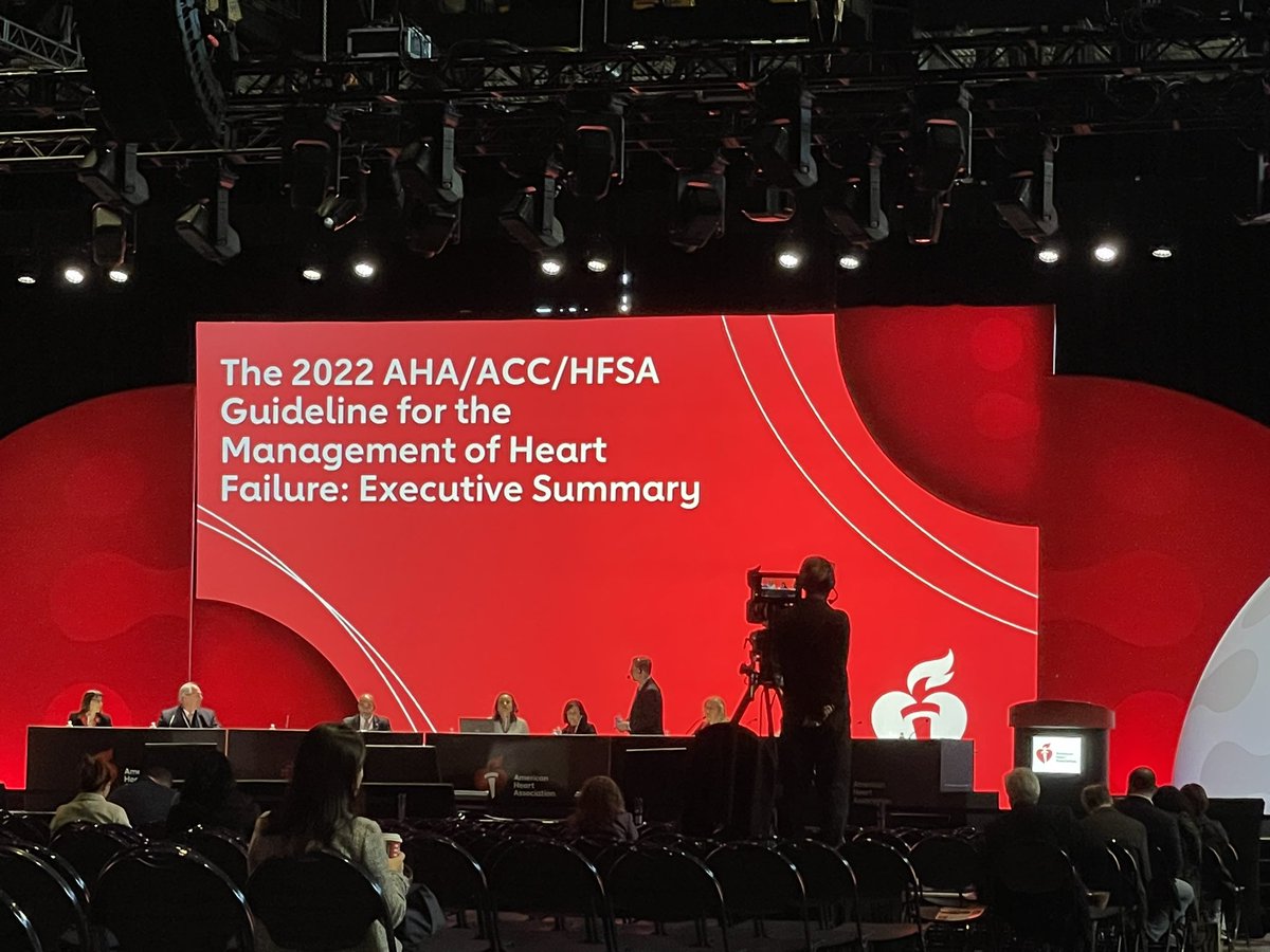 The 2022 AHA/ACC/HFSA
Guideline for the Management of Heart
Failure: Executive Summary session is about to start at Main Event I! 

#AHA22 #HeartFailure #CardioTwitter #ClinicalGuidelines