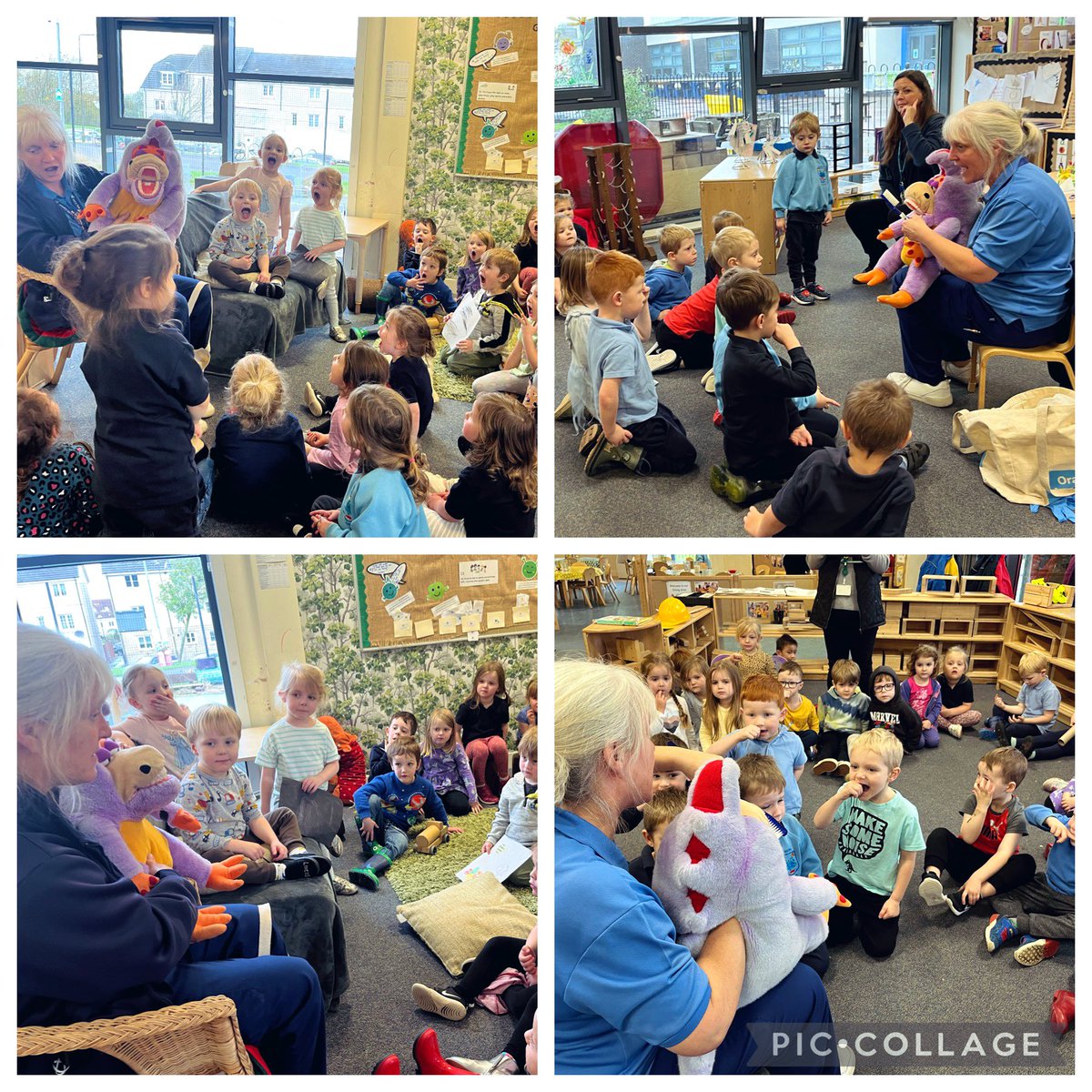 NurserySimpson's tweet photo. Today at nursery we were very lucky to have a visit from @NHSChildsmile and a special puppet named Denny. The children explored and discussed ways we keep our teeth healthy and clean before we begin tooth brushing again here at nursery 🪥🦷 https://t.co/VihUYQNAgP