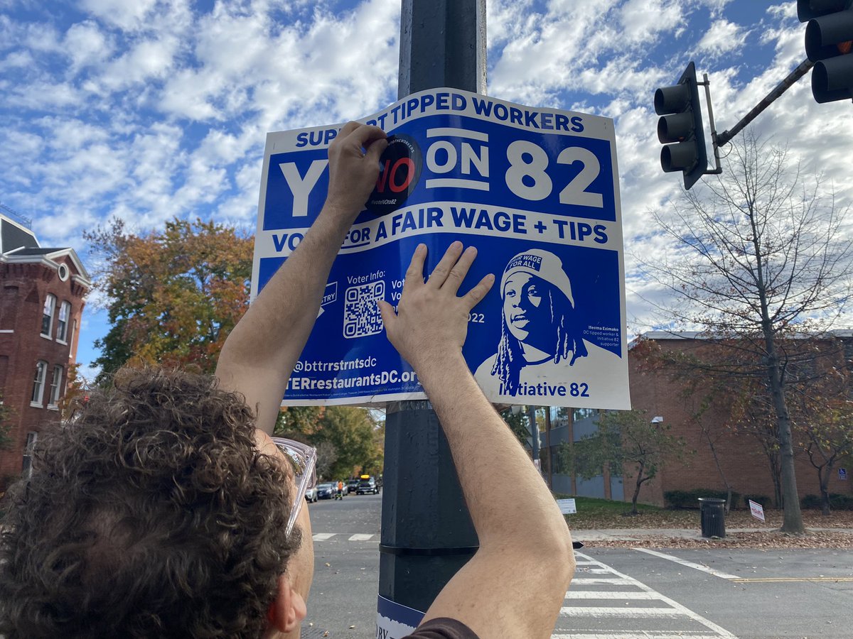 bttrrstrntsdc's tweet image. Hey @VoteNo82, defacing our campaigns property is a campaign violation! Are you guys responsible for putting these stickers on our signs? If yes, cease and desist.