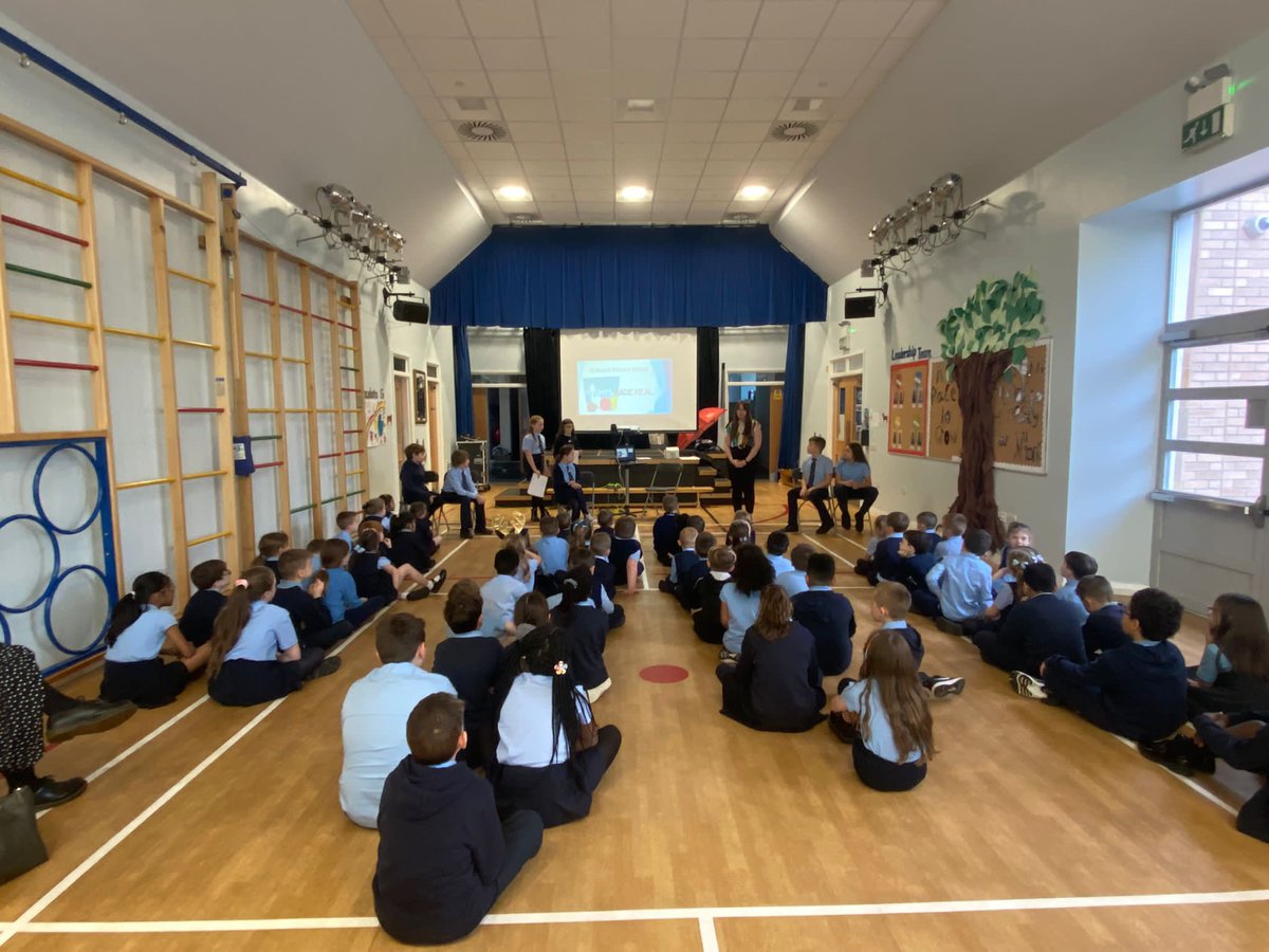 StMarysML9's tweet photo. The whole school came together this afternoon to kick off #RightsWeek with an assembly led by the house captains of Calder. The children took part in a quiz to find out about some of their rights and watched some fantastic pieces of drama! #aplacetoGROW @EducationSLC https://t.co/p5WI5UeyMD