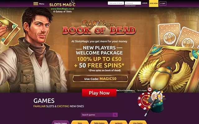 Slot Magic The Online Casino
Welcome Bonus 100% Deposit Match

1. Join &amp; Get First Deposit Doubled up to &#163;50
2. Plus Get 50 Free Spins Use Code Magic50
3. Offer Below


.
18+T&amp;Cs GambleAwear  
    ,7