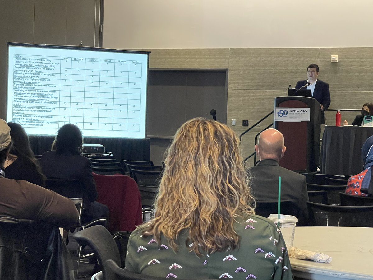 apha_ha's tweet photo. Thank the health workers for their bravery and hard work ~ Adnan Kisa, Innovative Public Health Workforce Programs in Health Administration during the COVID-19 Pandemic @APHAAnnualMtng @APHA2022 @PublicHealth #APHA150Years #PublicHealth
#Vote4Health #APHA2022 #APHA150 https://t.co/QYTQzKqYDz
