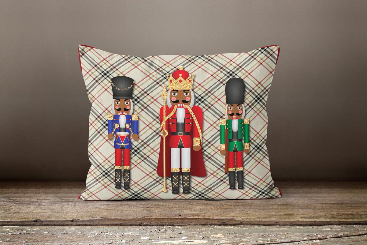 Excited to share the latest addition to my #etsy shop: African American nutcracker, Festive pillow cover etsy.me/3t91A6U
