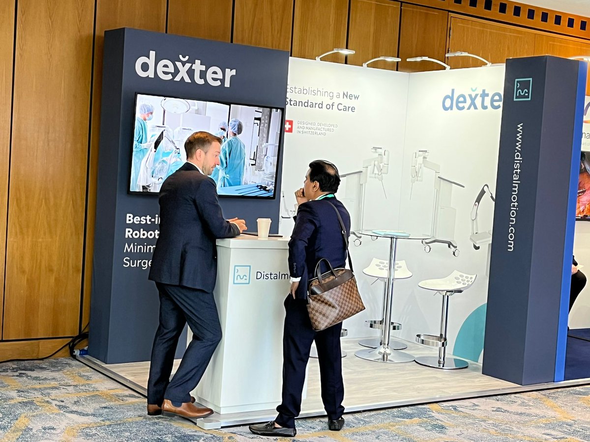 Distalmotion's tweet photo. Meet #TeamDexter and learn about #OnDemandRobotics in Newcastle!
The @ALSGBandI's 2022 Scientific Meetings are in full swing.
Swing by to learn about the benefits of "going on-demand" - Dexter's modern, collaborative and user-friendly approach to robotics.
#ThisIsDexter https://t.co/hC1pOThk9N