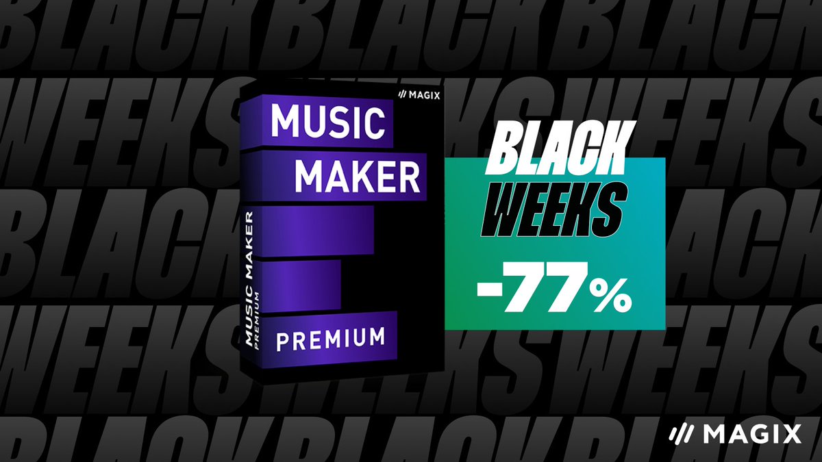 Hast du schon von unseren ✨BLACK WEEKS✨ Deals gehört?

Mit dem MUSIC MAKER kannst du deine eigenen Tracks und Beats in jedem Stil erstellen und das super schnell und einfach!
Kaufe heute deine Premium Version und spare 77%.
Hier geht's zum Angebot: bit.ly/3Uk96Y6