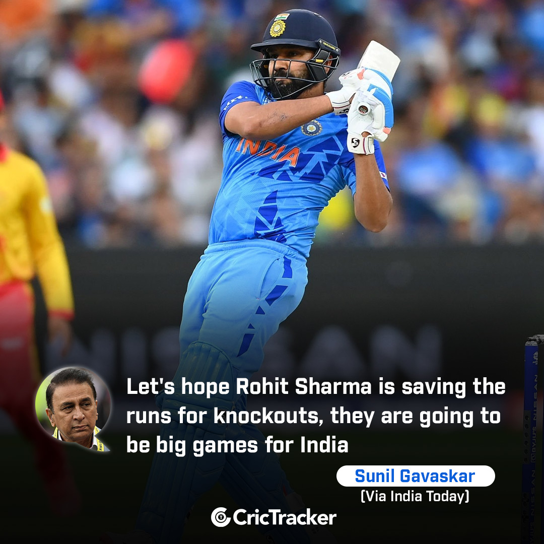 Cricketracker's tweet photo. Sunil Gavaskar backs skipper Rohit Sharma to score big runs in the business end of the T20 World Cup 2022.

#CricTracker #SunilGavaskar #RohitSharma #T20WorldCup https://t.co/43CWJ9HKgd