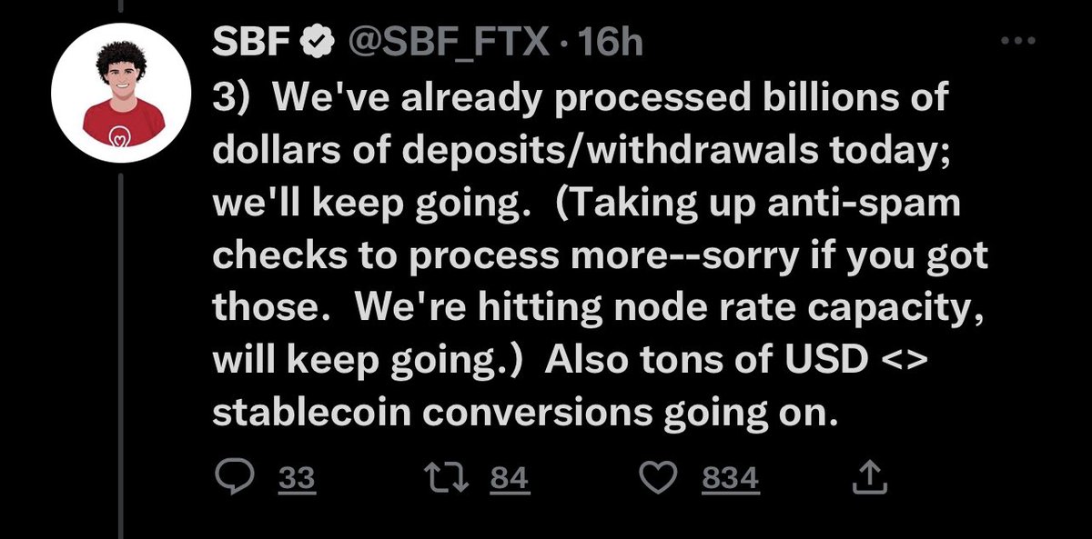 ThuanCapital's tweet photo. FTX sử lý hàng nghìn tỷ usd deposit/withdrawal ngày hôm qua, nhìn dòng tiền thì có dấu hiệu tiền đi từ FTX qua Binance 👀

Dòng chảy stablecoin 7 ngày qua

Binance: +$411.5 triệu
FTX: -$451.5M triệu

Source: @nansen_ai https://t.co/P9JxrQpaER