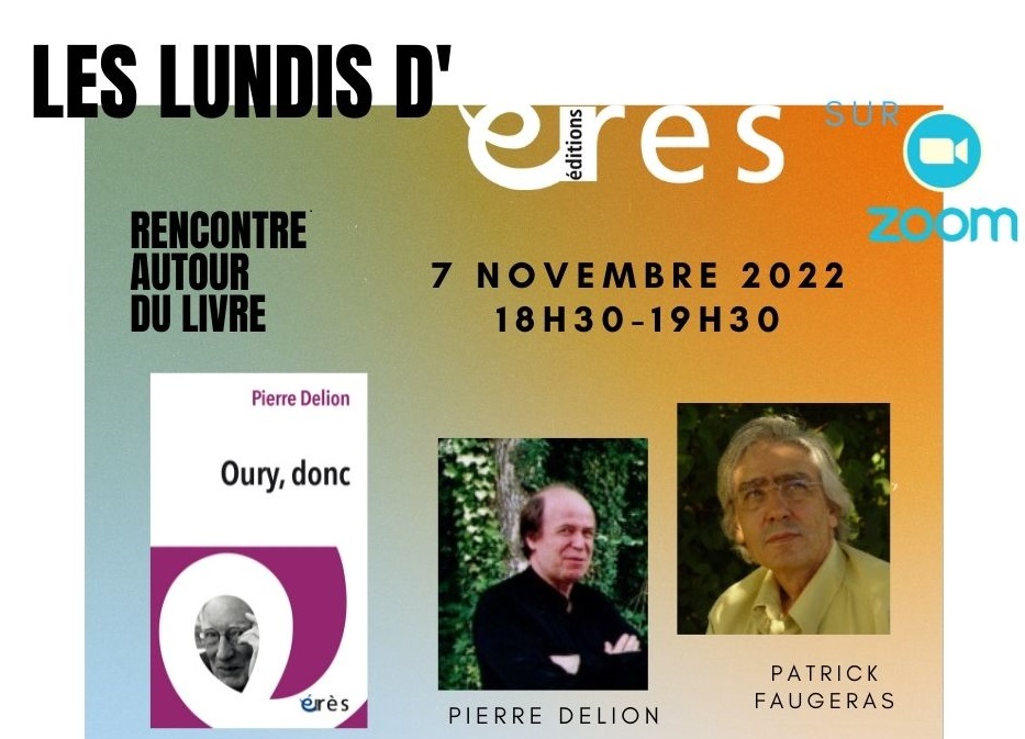 EditionsEres's tweet photo. C'est ce soir à 18h30 sur #Zoom et en direct sur notre chaîne #youtube 

https://t.co/a4KpB3CqkP
ID de réunion : 844 6089 4030

#oury #psy #delion #faugeras #lundideres https://t.co/8EDnwGKoZm