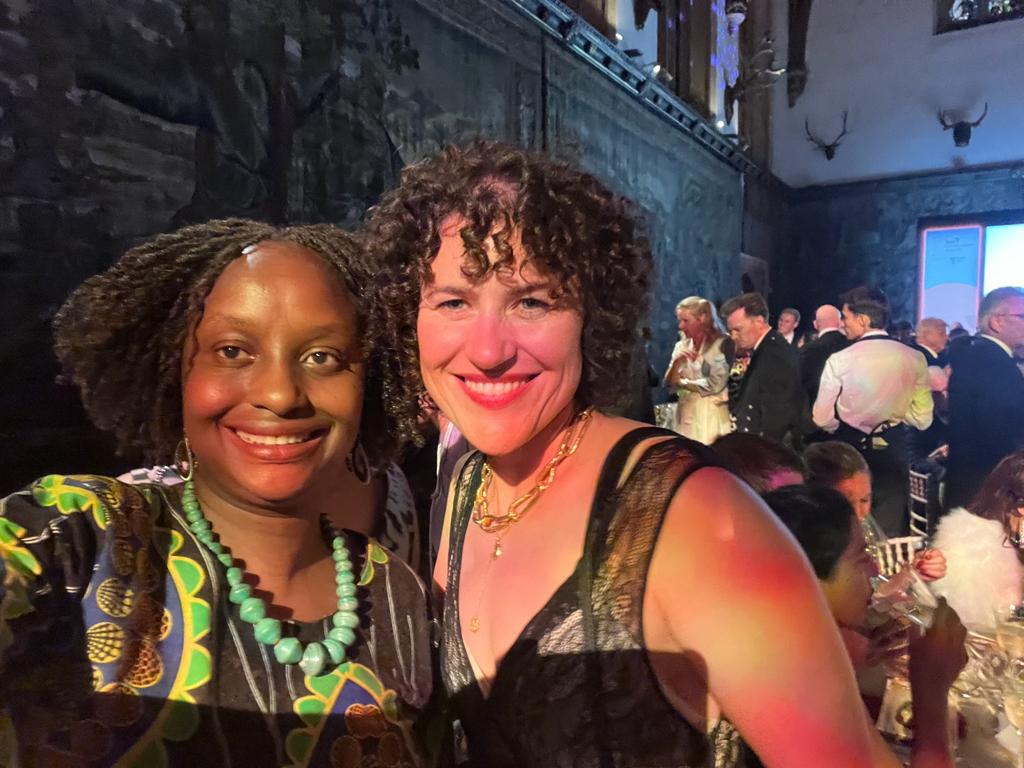 Delighted to catch up with Sarah Marshall @patraveleditor, reknown UK journalist and Tusk @tusk_org supporter who has reported on our work at @CTPHuganda and @GCCoffee1 at the 10th Tusk Conservation Awards  anniversary in Hampton Court Palace.

#TuskAwards #ForwadTogether