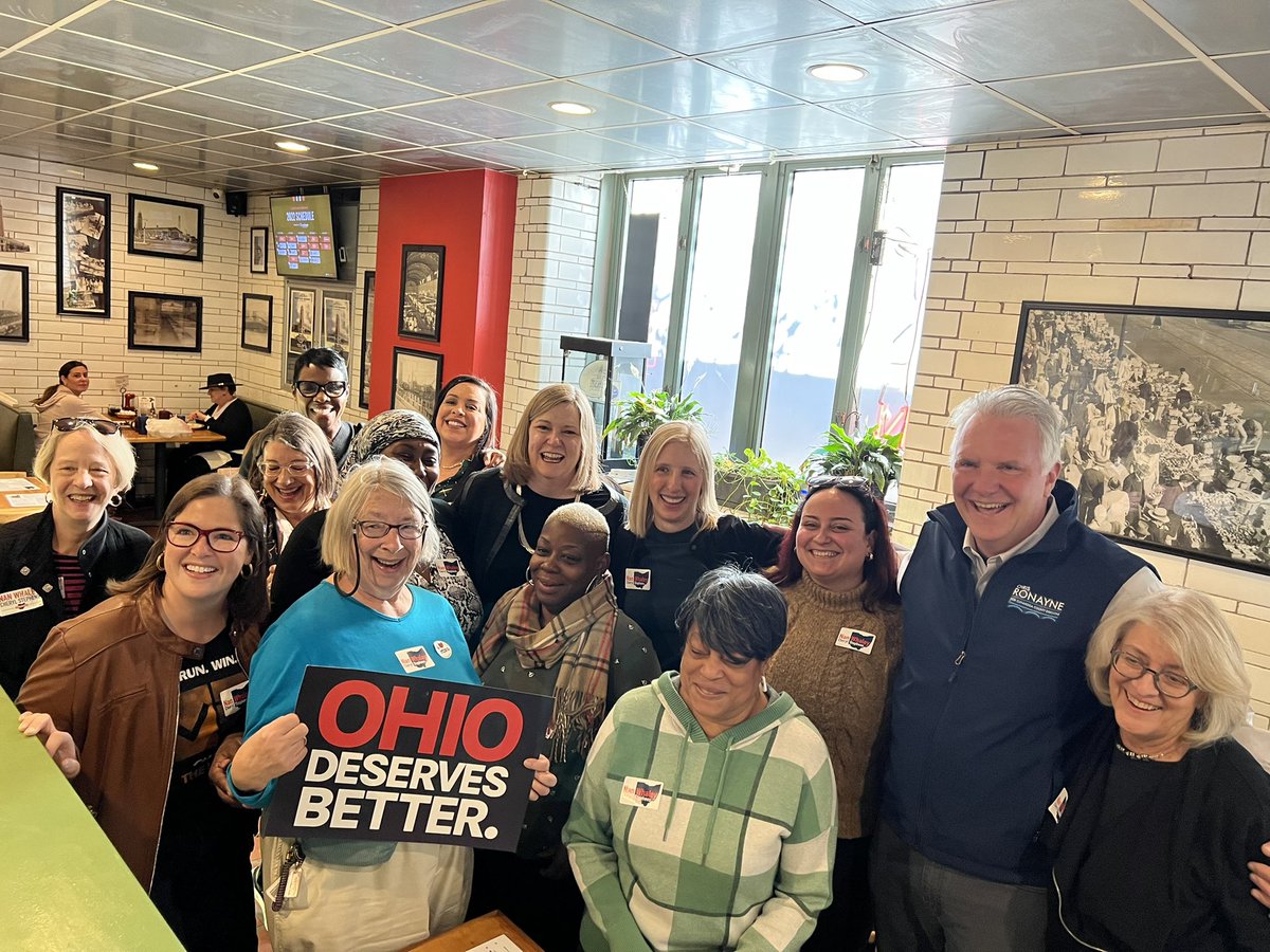 nanwhaley's tweet photo. First stop of the day - West Side Market in Cleveland with @CuyahogaDWC, @chrisronayne, and @emilyslist! 

The future of our state is on the line tomorrow and folks are fired up to flip Ohio! https://t.co/KoiozDQpk8