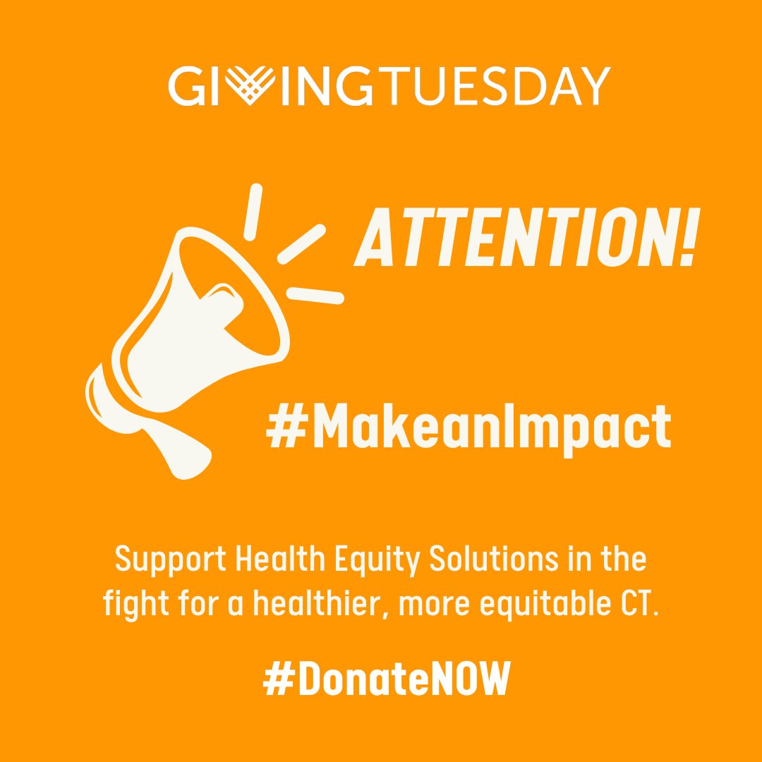 HealthEquityCT's tweet photo. Giving is not just about donating. It is about making a difference. Join Health Equity Solutions in the fight for a more equitable Connecticut! #GivingTuesday #MakeanImpact https://t.co/JFlzjmSYAN