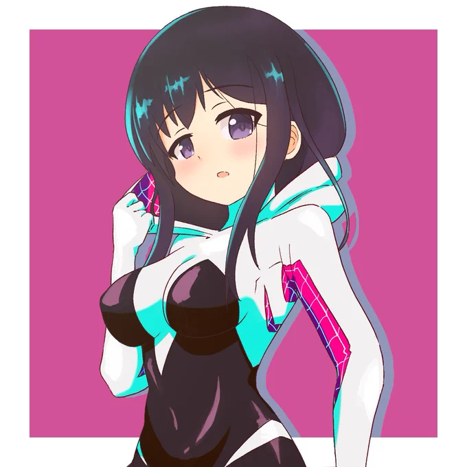 とにかくスパイダーグウェンコスプレ#籠目深沙希生誕祭#アリスギアお絵かき 