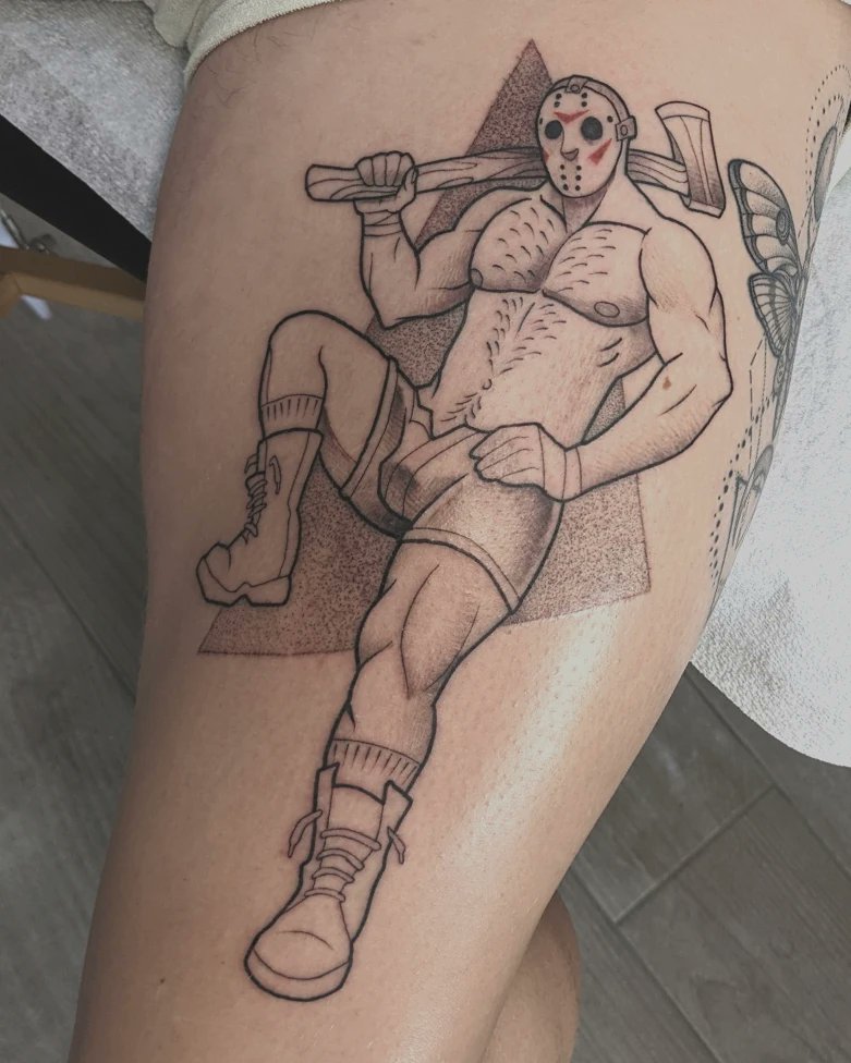Creepshowtattoo's tweet photo. #wilmingtontattoo #delawaretattoo #phillytattoo #blackwork #blackworktattoo #blktattoo #wilmington #delaware #philly #blackworker #tttism #dotwork #dotworktattoo #dotworkers #stippletattoo #stippleshade #pinup #pinuptattoo #gaypinup #horror #jasonvoorhees #fridaythe13th https://t.co/YOzFxYwfkE