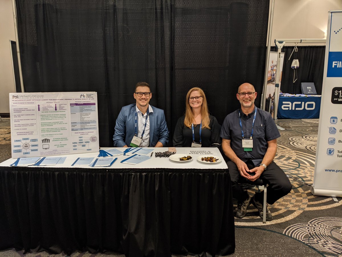painHHS's tweet photo. Meet our OTs: John, Kathleen and Greg
They spent the weekend at the Ontario Society of OTs conference and had a lot to share about our virtual and in-person programming! #chronicpain #interdisciplinarycare #OSOTConference https://t.co/xdgjCd0aZX