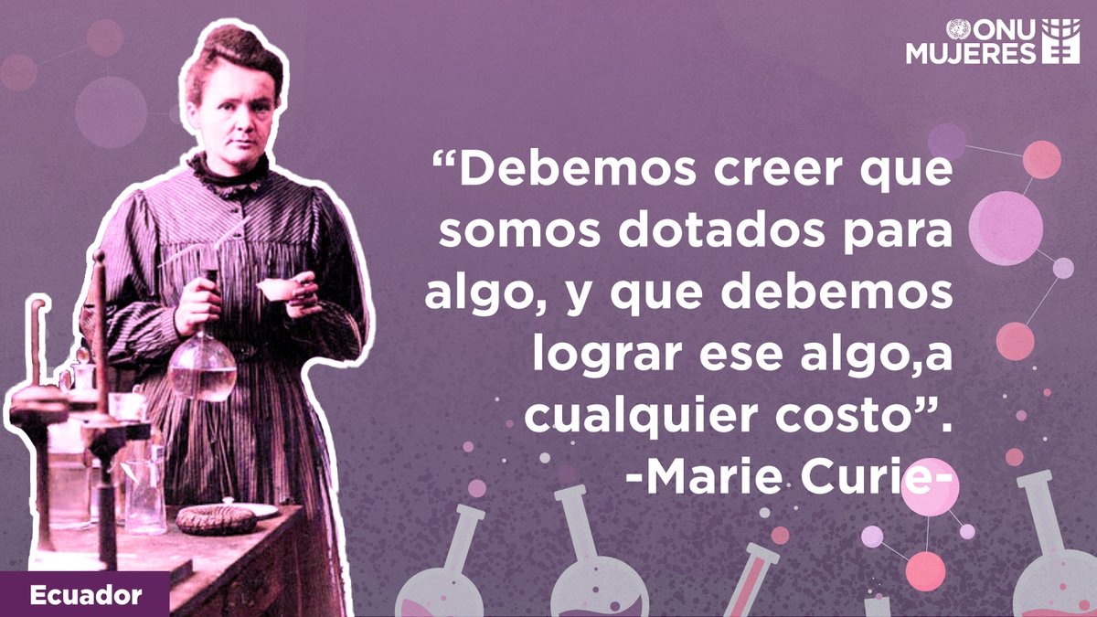 onumujeresEcu's tweet photo. #UnDíaComoHoy

Marie Curie nació este dia en 1867. Fue la primera mujer en ganar el #PremioNobel, la primera persona en ganarlo dos veces y la primera en ganarlo en dos campos diferentes. 👩‍🔬 

Su legado nos sigue inspirando a nosotras y a todas las #MujeresEnCiencia https://t.co/PGe7QV9oUQ
