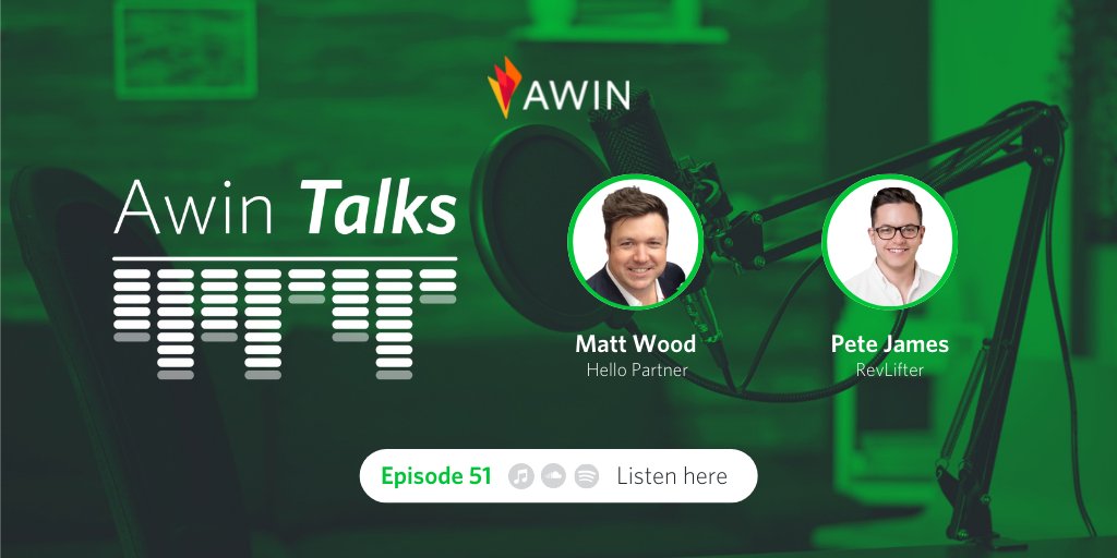 Awin_Global's tweet photo. 🎧The new #AwinTalks episode is out now🎧
Hear our interviews with 👋@hellopartnercom's @matthewwood and 🚀@RevLifter’s Pete James, and find out all about Awin’s highlights from this year’s @piliveshow and #GPMA22 award wins✨ Available now👉 https://t.co/00xsRkiWOS
#PILIVE2022 https://t.co/lV3BKgHlB4