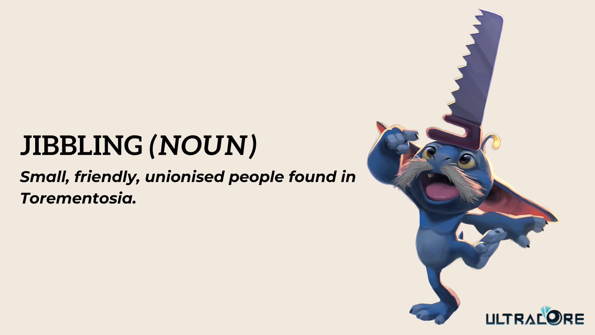 Jibbling (noun):  Small, friendly, unionised people found in Torementosia. 

Not fighters, they have survived by demonstrating their skills and helpfulness. If taken advantage of, the poor treatment will lead to the lamp on their head flashing red, and they will no longer help.