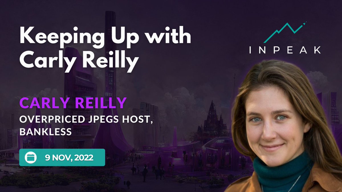 InpeakTime's tweet photo. Join @carlypreilly host of @overpricedjpegs to ask her any questions you may have about the NFT industry at present, and what she's learned, and help her think about what and who she should cover in 2023!❤️💥
https://t.co/sMomXhKXAu https://t.co/lDItOhI3Yw