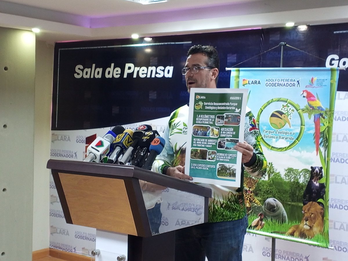 #7Nov Juan Rodríguez, Director del <a href="/ParqueBararida/">Parque Zoológico y Botánico Bararida</a> informó que que se han realizado 1.111 actividades de salud a las especies que hacen vida en el parque, además resaltó el nacimiento en cautiverio de 34 animales.
#VenezuelaHumanista