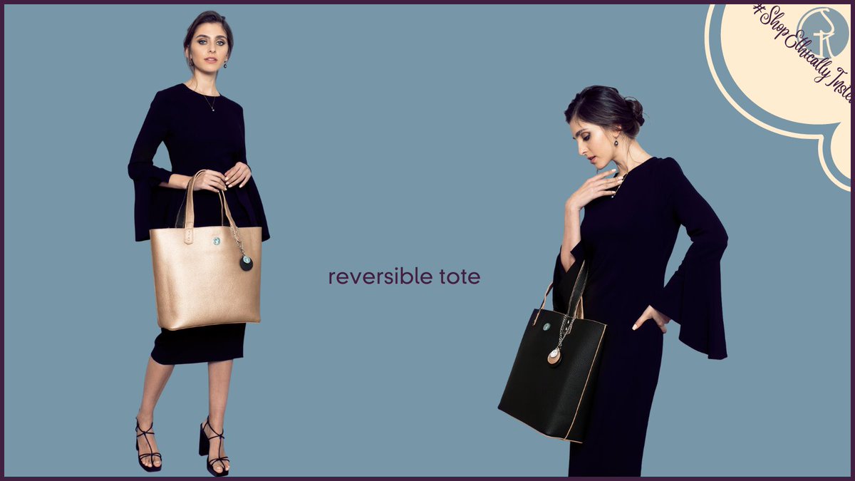 Feel like a pop of colour to brighten up a winter morning? Simply reverse your tote &amp; your mood and outfit will be instantly lifted! Sustainably made with PETA certified vegan leather so your beautiful sense of style can reflect your values too.

#ShopEthicalInstead #EhticalHour