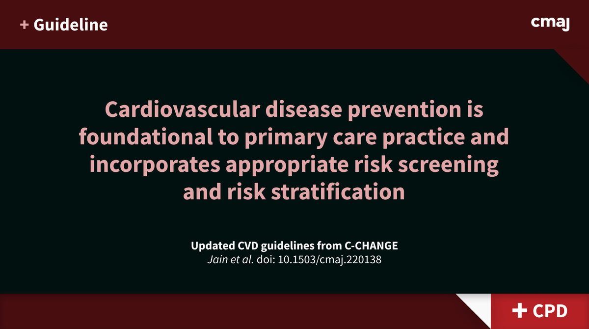 CMAJ's tweet photo. NEW
Canadian Cardiovascular Harmonized National Guideline Endeavour (C-CHANGE) provides coordinated recommendations on cardiovascular disease (CVD) from 11 Canadian guidelines (earn CPD credits): https://t.co/1o8fu4jktJ https://t.co/ox32CxAuPz