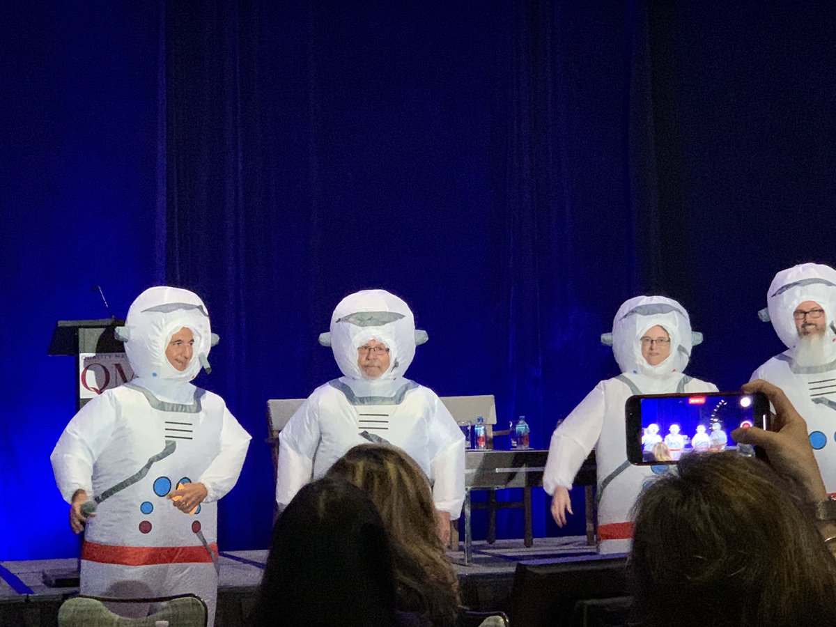 When <a href="/jjjohnson01/">jj johnson</a> <a href="/DrSRCrawford/">Steven R. Crawford</a>  <a href="/pennymoved/">Penny Ralston-Berg</a> and <a href="/EddieAndreo/">Eddie Andreo</a> dress up as explorers to kick off #QMConnect - it is going to be a good conference! <a href="/QMProgram/">Quality Matters</a>