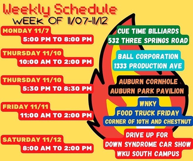 BigAlsHOTDAMN's tweet photo. Now back to your regularly scheduled programming!
#bigalshotdamnchicken #hotdamn #bowlinggreenky #bgky #bgkyfoodtrucks #kyfoodtrucks #bgtight #buylocalbg https://t.co/Hz0kG0xggT