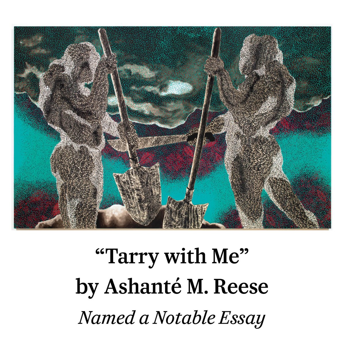 (3/5) Congratulations to <a href="/AMReese07/">A</a>, whose essay “Tarry with Me” from the #FoodIssue was recognized as a Notable Essay in the Best American Essays 2022! 

Read it here: 
oxfordamerican.org/magazine/issue… 

Art by: Didier William