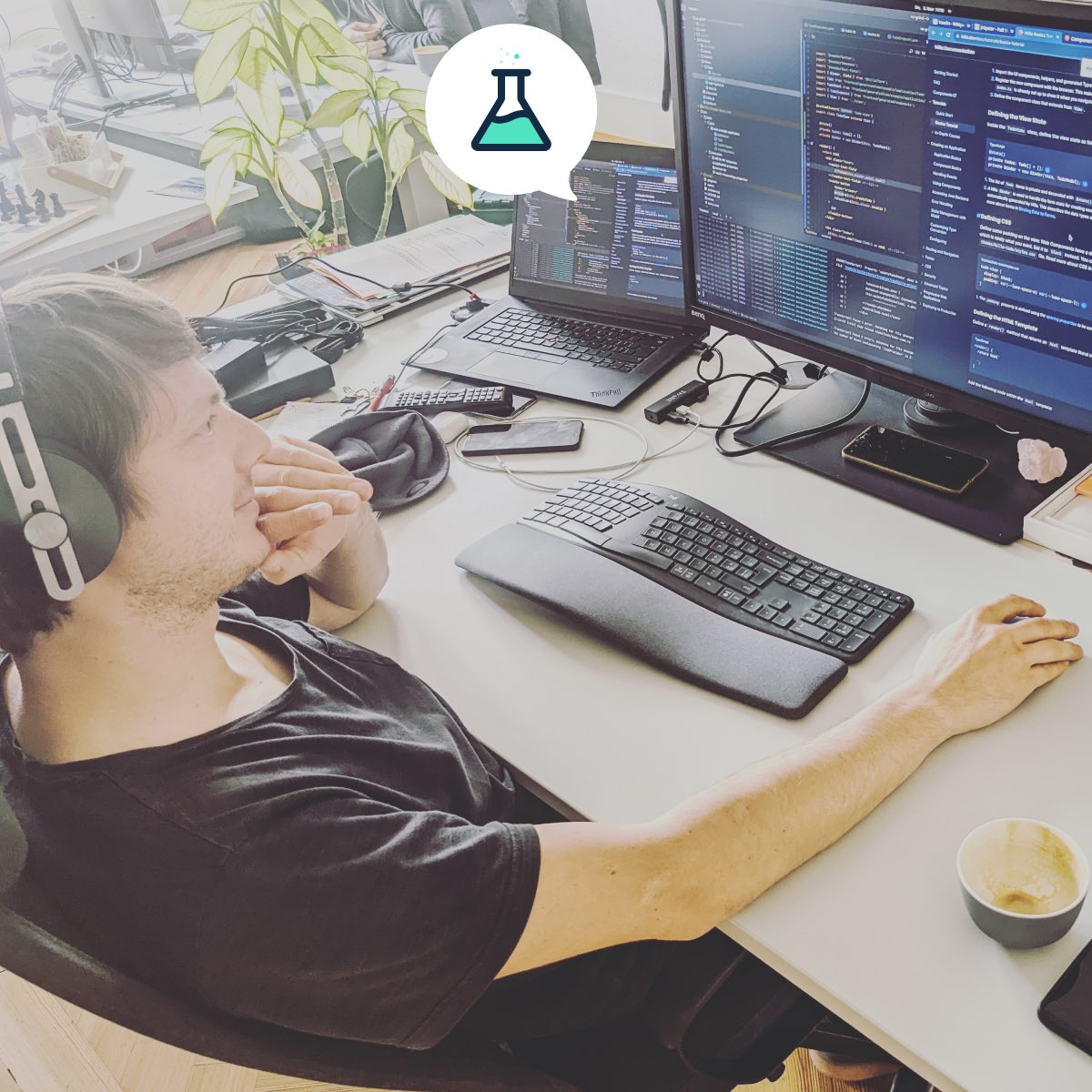 rethincGmbH's tweet photo. Während unserem re:learn haben wir verschiedene Themen von Build System Optimierungen, alternative Dev Stacks bis hin zu Ressourcen Planungs-Tools ausprobiert. #relearn #roomtolearn https://t.co/GgPjrAAqvK