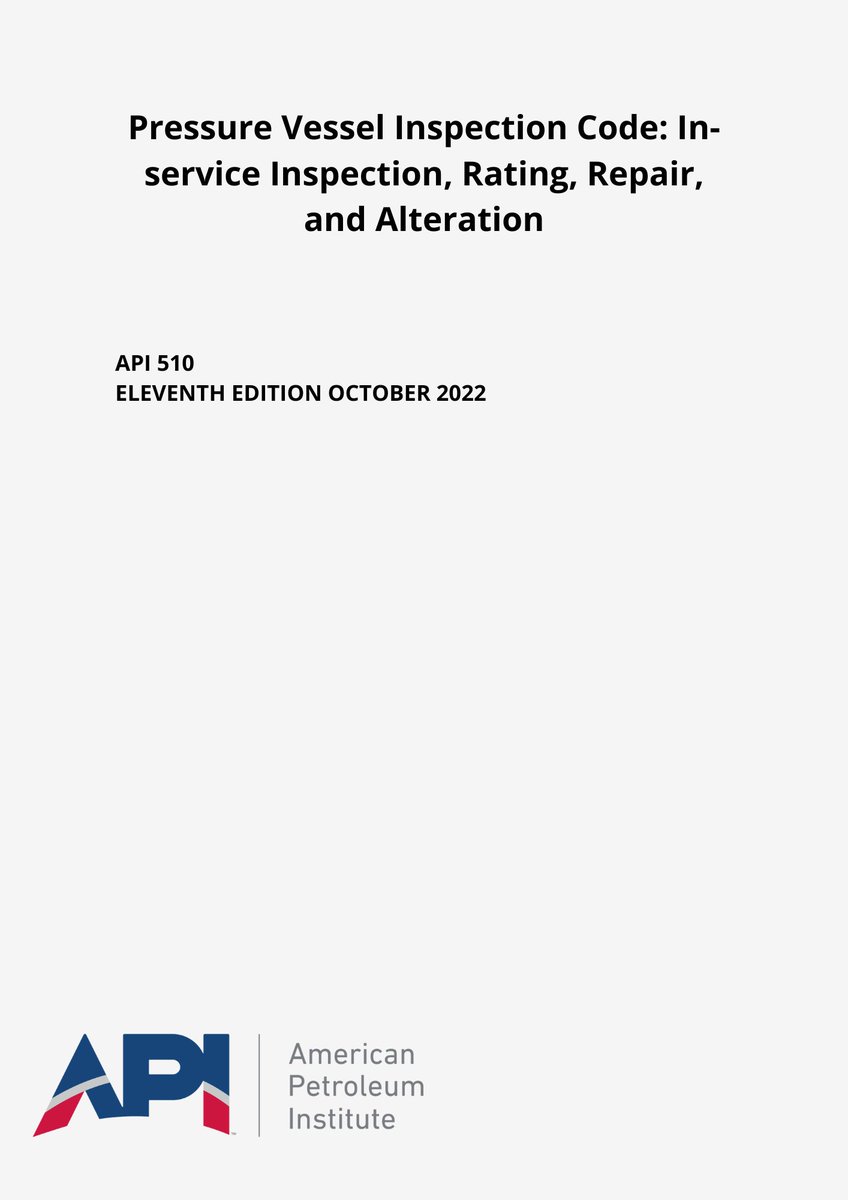 NORMADOC's tweet photo. @API sort une nouvelle version du code d'inspection qui couvre les activités d'inspection, de réparation, de modification et de remise en état des appareils sous pression et des dispositifs de décompression qui protègent ces appareils. Disponible juste ici
https://t.co/HJEgvl6BhO https://t.co/1boG3e7sep