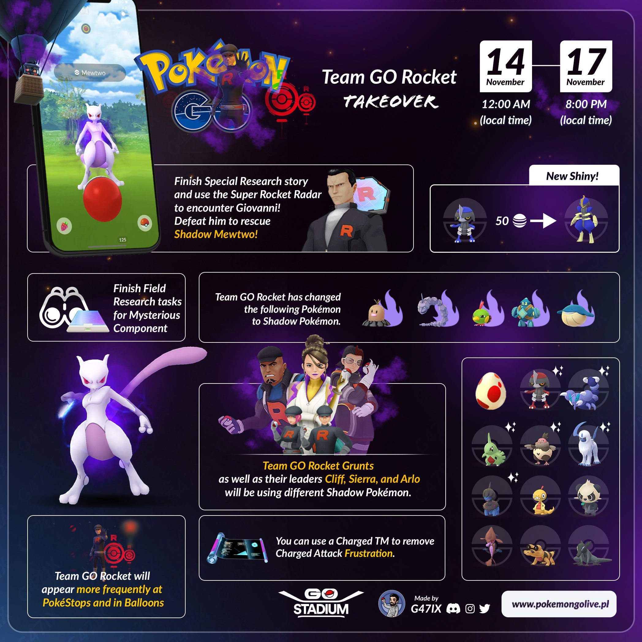 Event shiny mewtwo and giratina ( cherish ball and event mark ) comment  ign, lmk when ready along with a pokemon that you would like me to do with  my next GA.