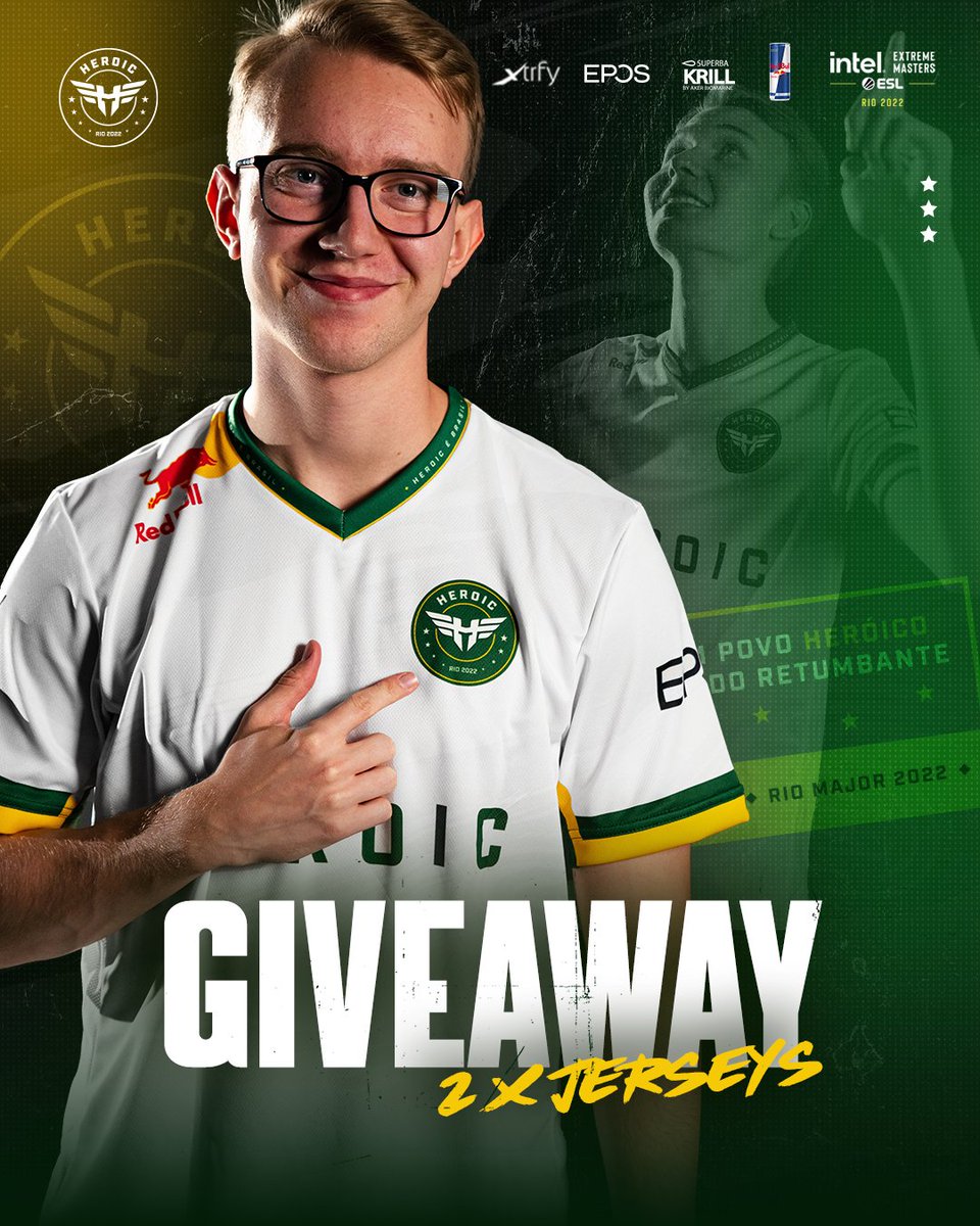 🇧🇷 𝐁𝐑𝐀𝐙𝐈𝐋 𝐉𝐄𝐑𝐒𝐄𝐘 𝐆𝐈𝐕𝐄𝐀𝐖𝐀𝐘 🇧🇷

We're giving away 2x Brazil edition jerseys! 🔥

❤️ Like &amp; RT this post
👉 Follow <a href="/heroicgg/">HEROIC</a> 
💬 Comment who you think will win the #IEM Major