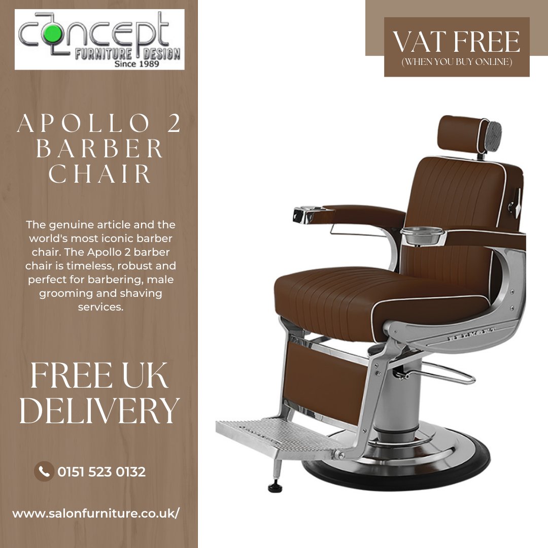 Get this #Apollo 2 #Barber #Chair for as little as £2463.00 WHEN YOU BUY ONLINE - ecs.page.link/TKnhj

#furniture #salonfurniture #barbershopfurniture #receptionfurniture #pietranera #salonimage #salonmirrors #barberunits #barbermirrors #stools #waitingseats #chairs