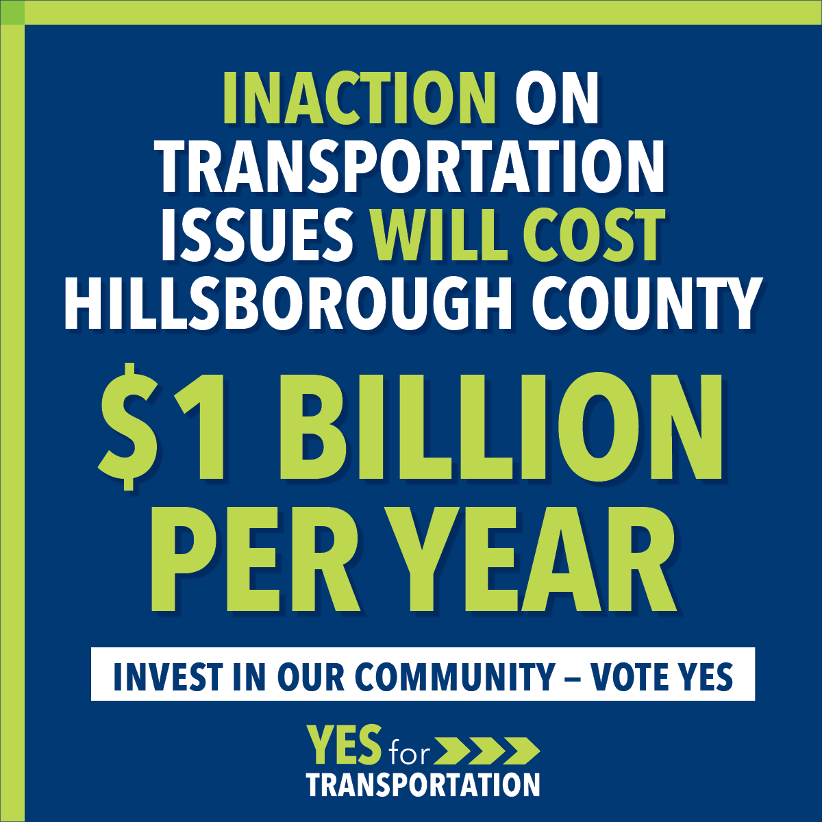 Tomorrow is Election Day and your LAST CHANCE to vote #YESforTransportation and fund transportation solutions for Hillsborough County. Grab your friends, grab your family, and make sure they are all voting YES for Transportation. Tag someone who hasn’t voted in the comments!